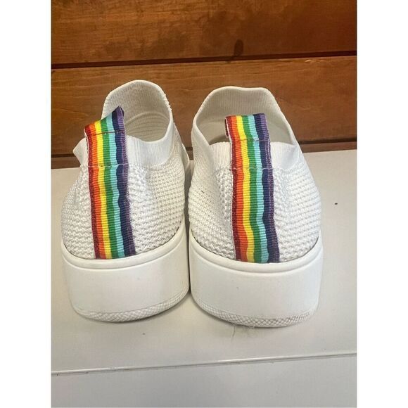 Steve Madden BEALE Sz 8.5 White  Knit Fabric Slip On Shoes - Picture 3 of 8